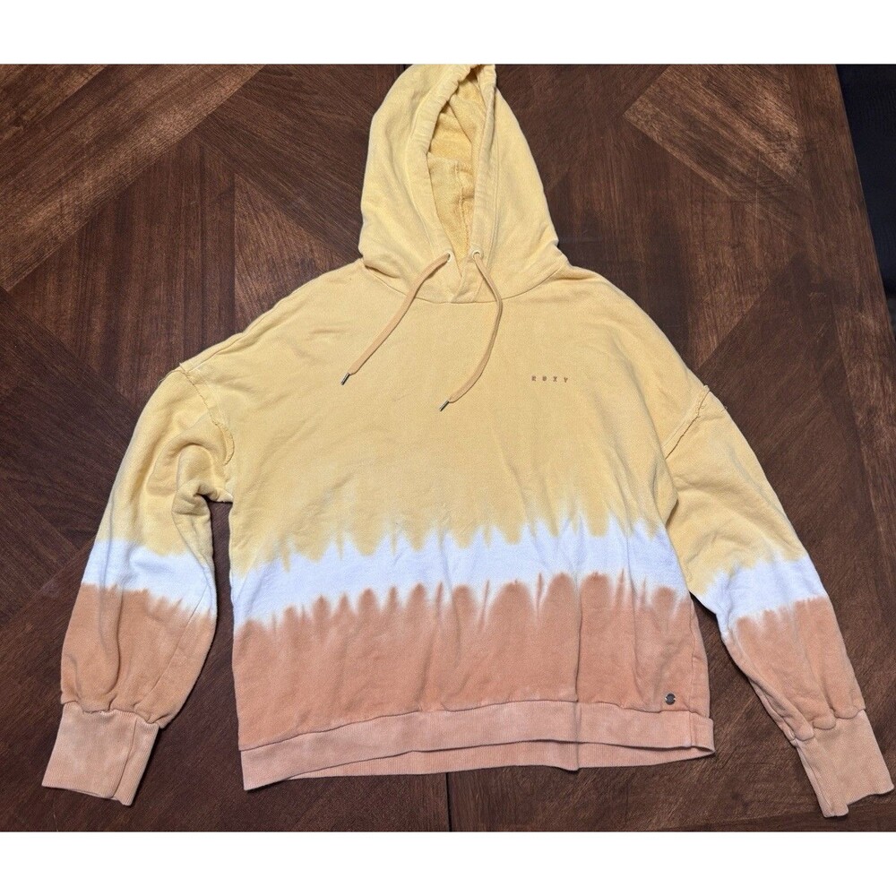 ROXY Island Time Tie Dye Hoodie in Coral Reef XL